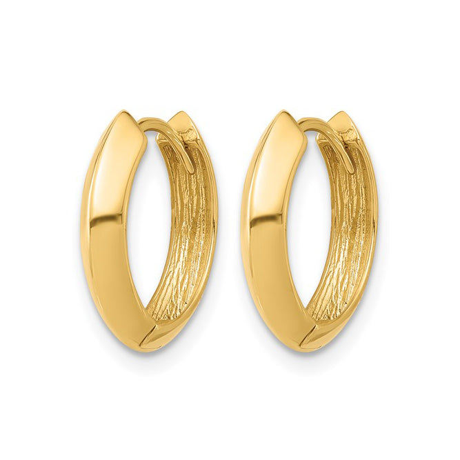 14K Yellow Gold 14mm Hinged Hoop Earrings