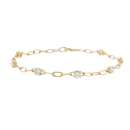 14K Yellow Gold Lab-Created Diamond Bracelet