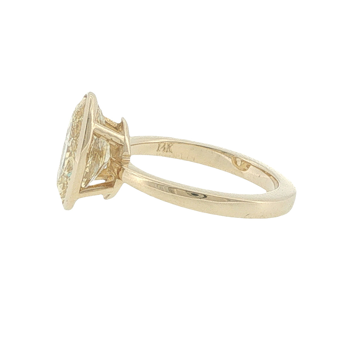 14K 4.01ct Lab-Created Oval Fancy Yellow Diamond Ring