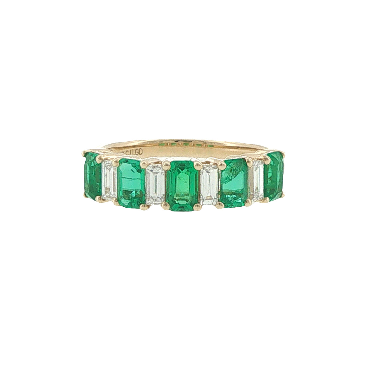 14K Lab-Created Emerald & Diamond Band