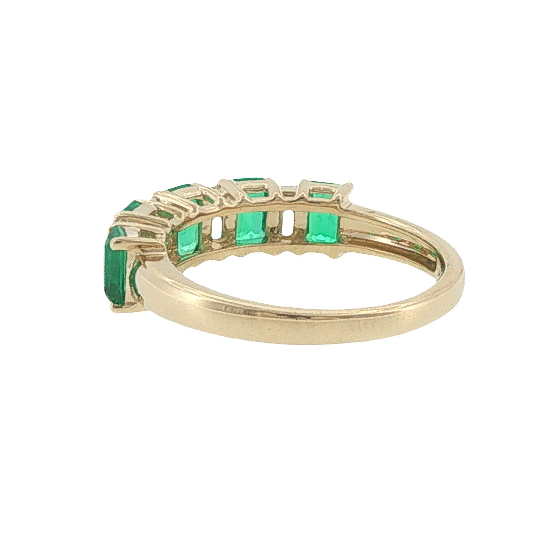 14K Lab-Created Emerald & Diamond Band