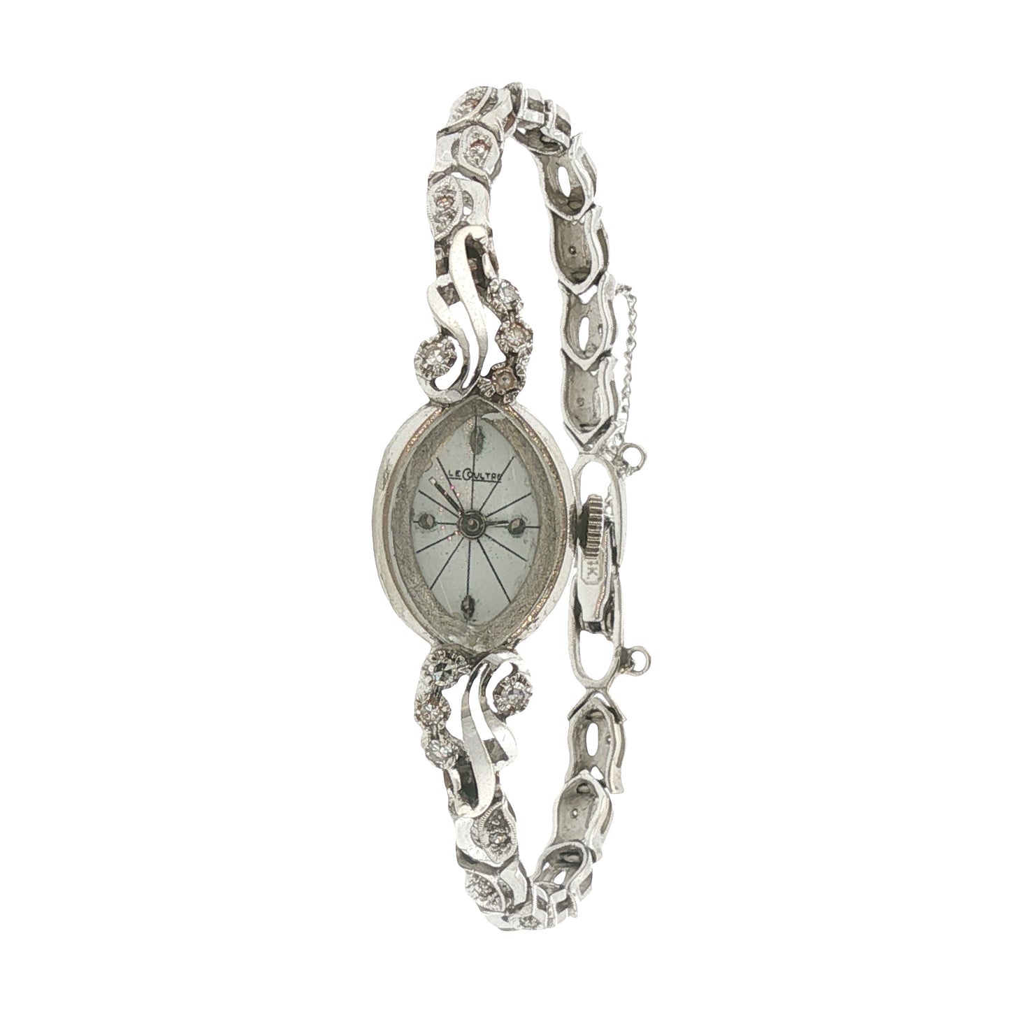 Vintage 14K Ladies Le Coultre Diamond Watch