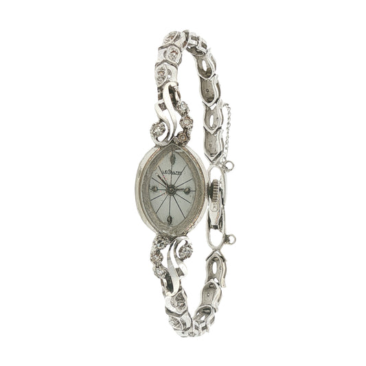 Vintage 14K Ladies Le Coultre Diamond Watch
