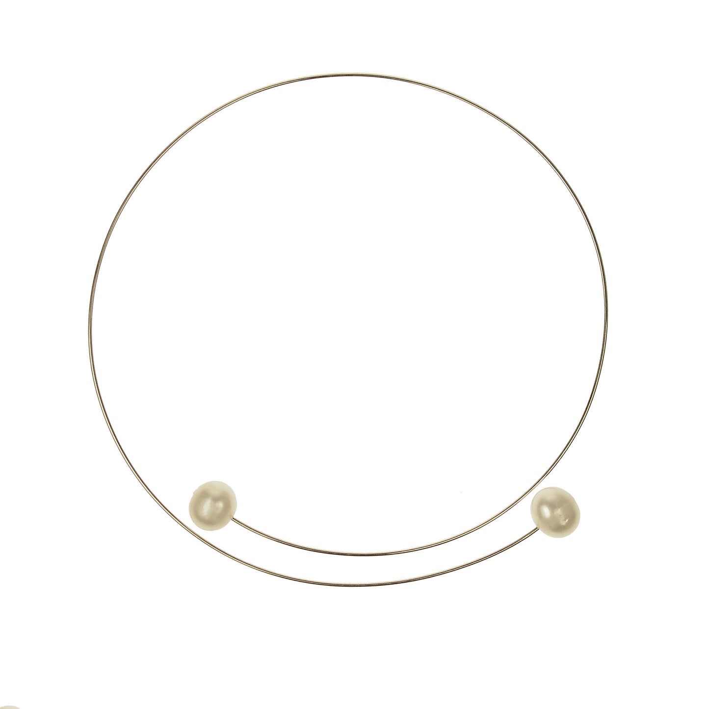 Mysterium Collection Silver Wire White Pearl Choker