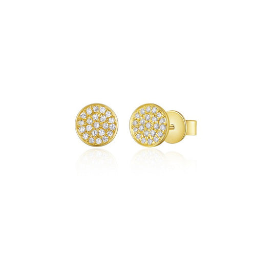 14K Yellow Gold Diamond Pave Earrings (sm)