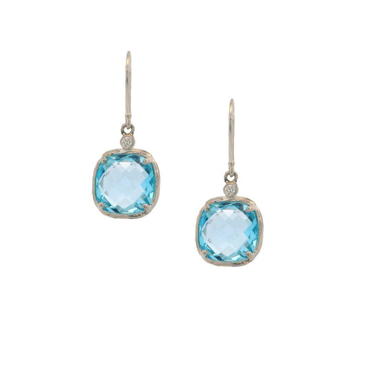 Riverbend Collection Sterling Silver Blue Topaz Earrings (sm)