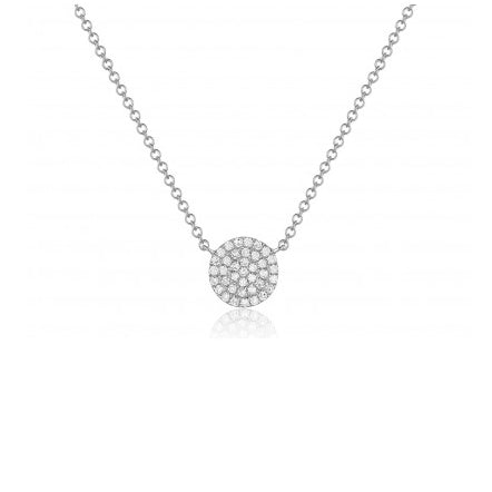 14K White Gold Diamond Pave Necklace (med)