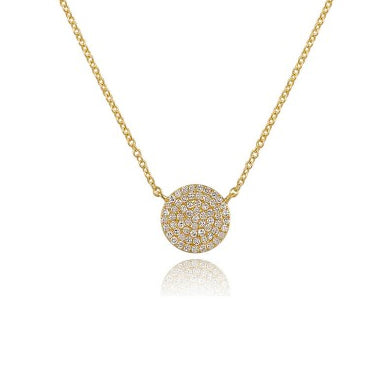 14K Yellow Gold Diamond Pave Necklace (lg)