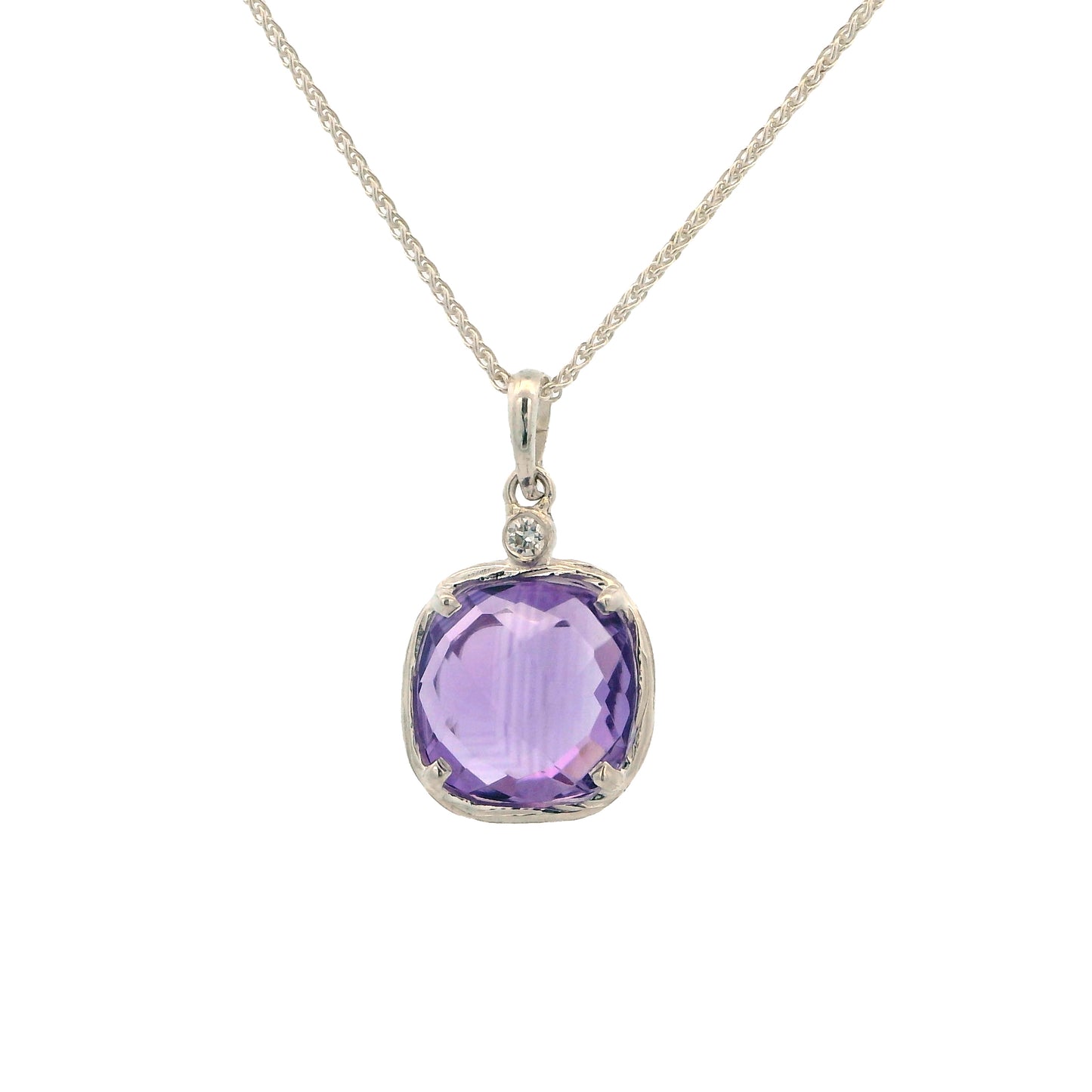 Riverbend Collection Sterling Silver Amethyst Pendant (sm)