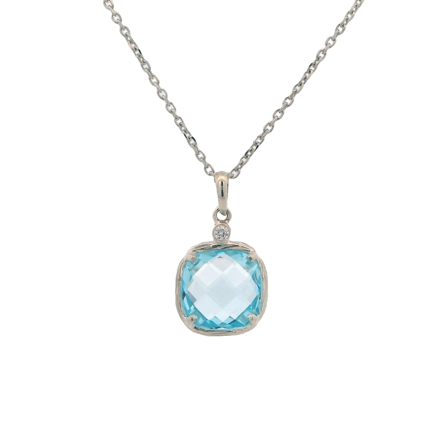 Riverbend Collection Sterling Silver Blue Topaz Pendant (sm)