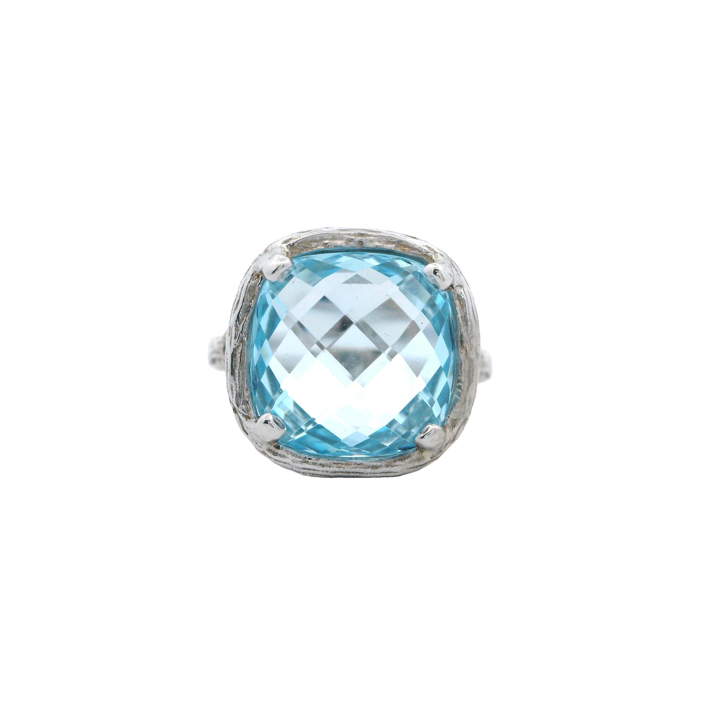 Riverbend Collection White Gold Blue Topaz Ring (med)