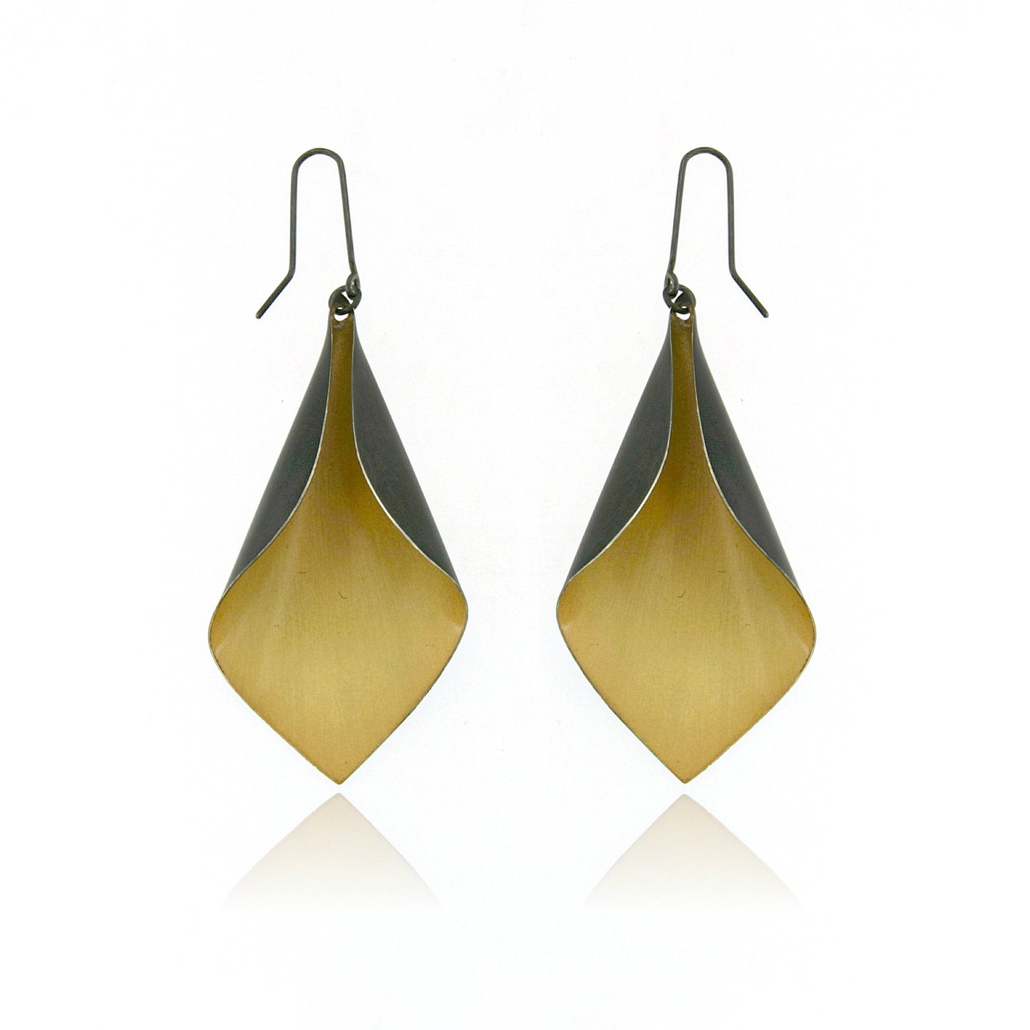 Mysterium Collection Black & Gold Folded Leaf Earrings