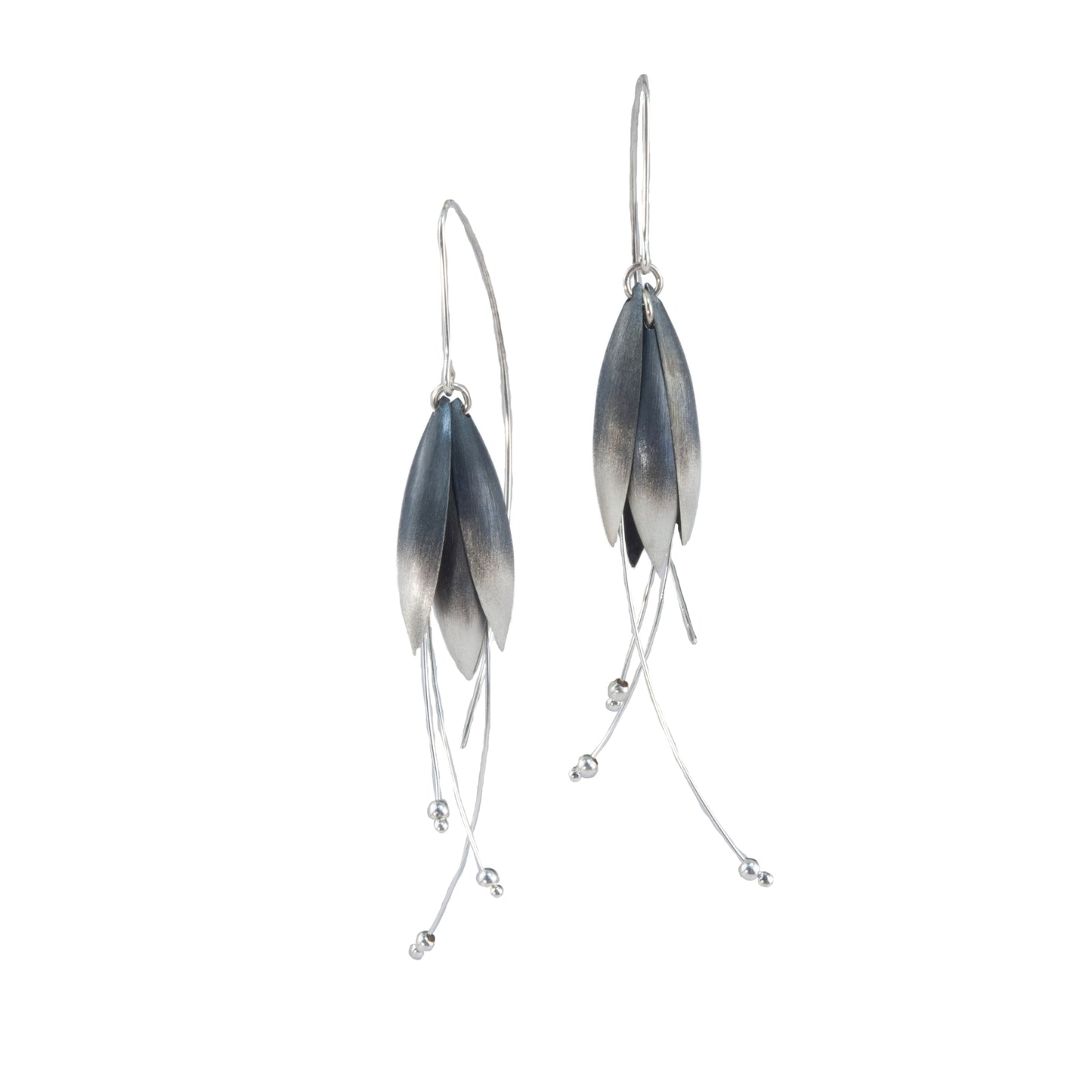Mysterium Collection Oxidized Sterling Silver Tulip Petal Earrings