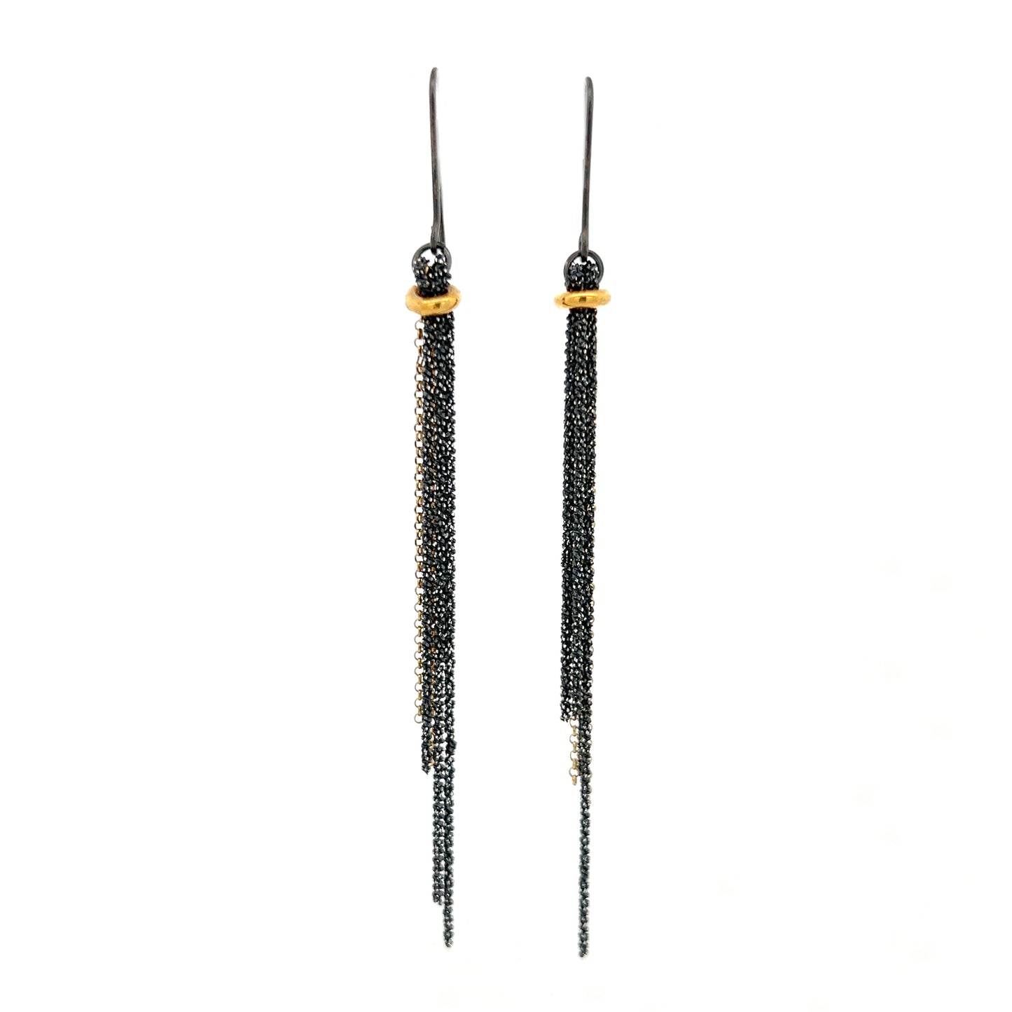 Mysterium Collection Black & Gold Chain Earrings