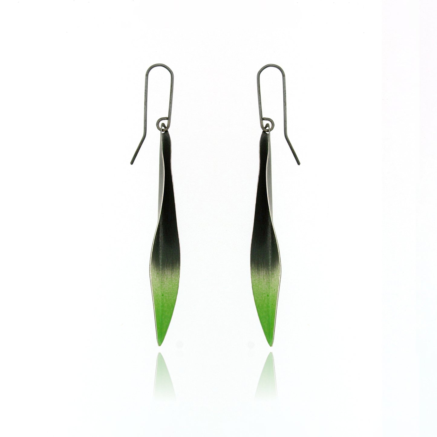 Mysterium Collection Oxidized Green Leaf Earrings