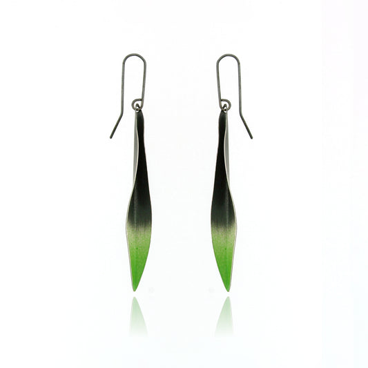 Mysterium Collection Oxidized Green Leaf Earrings