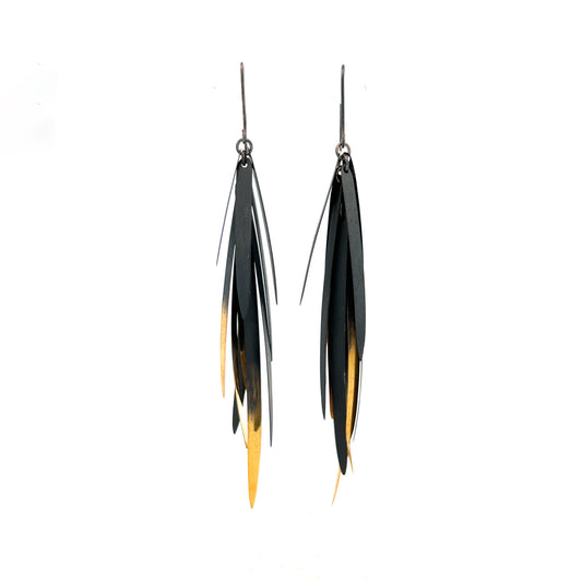 Mysterium Collection Black & Gold Blade Earrings