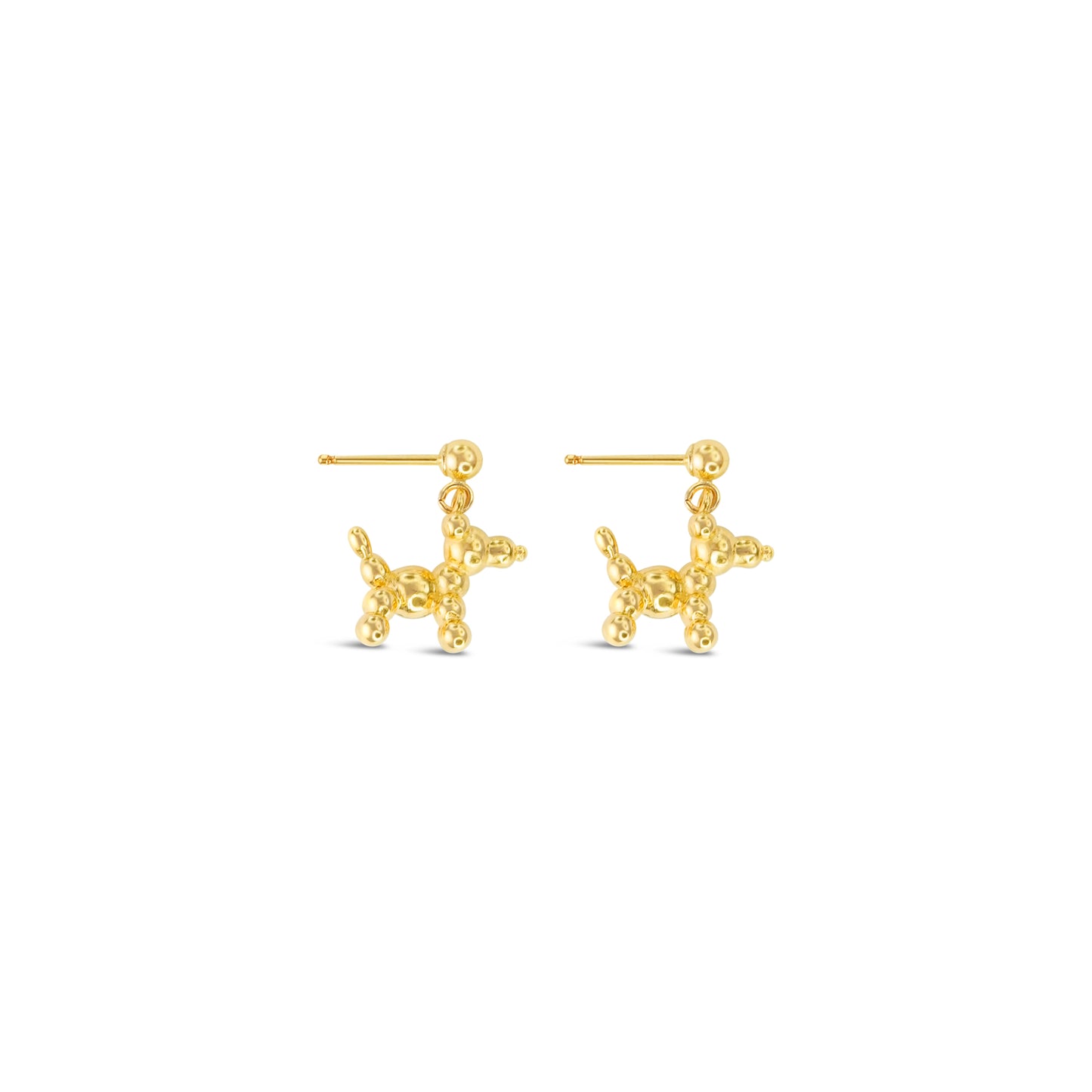 Cristy Cali Petite Mardi Gras Bead Dog Vermeil Earrings
