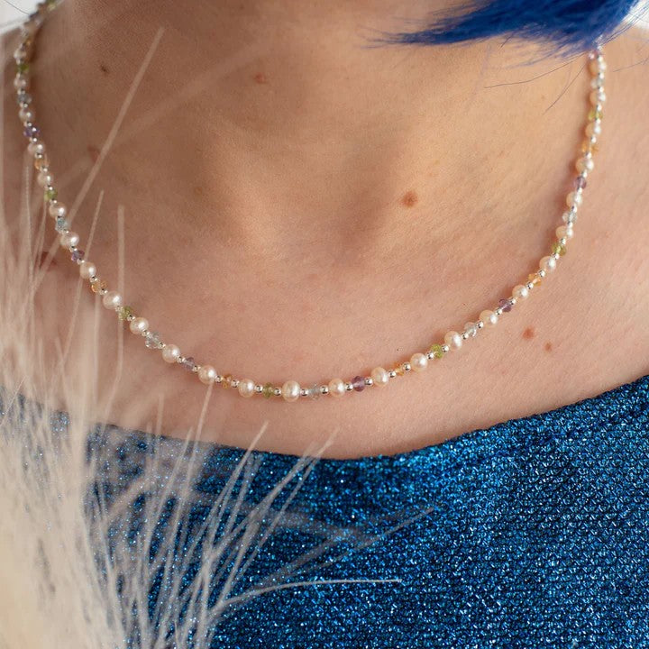 Cristy Cali Mardi Gras Mambo Gemstone & Pearl Necklace