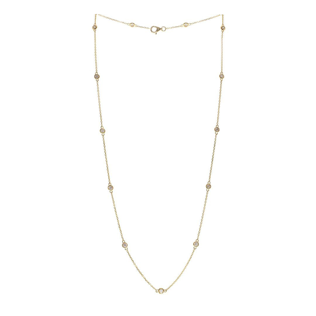 14K Diamond Stations Necklace