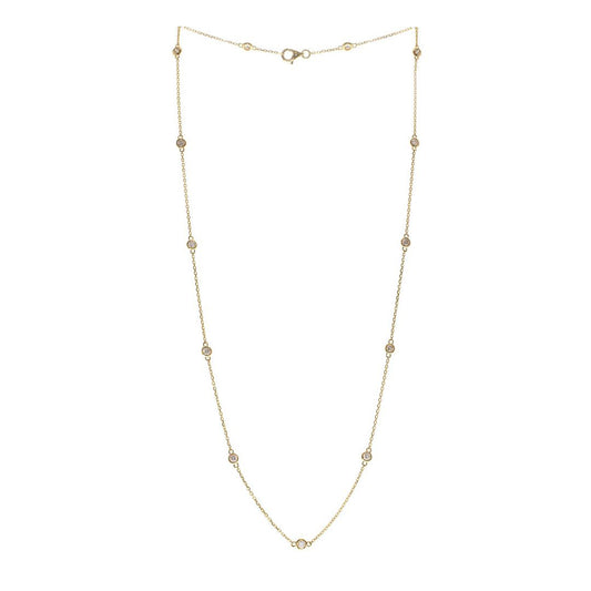 14K Diamond Stations Necklace