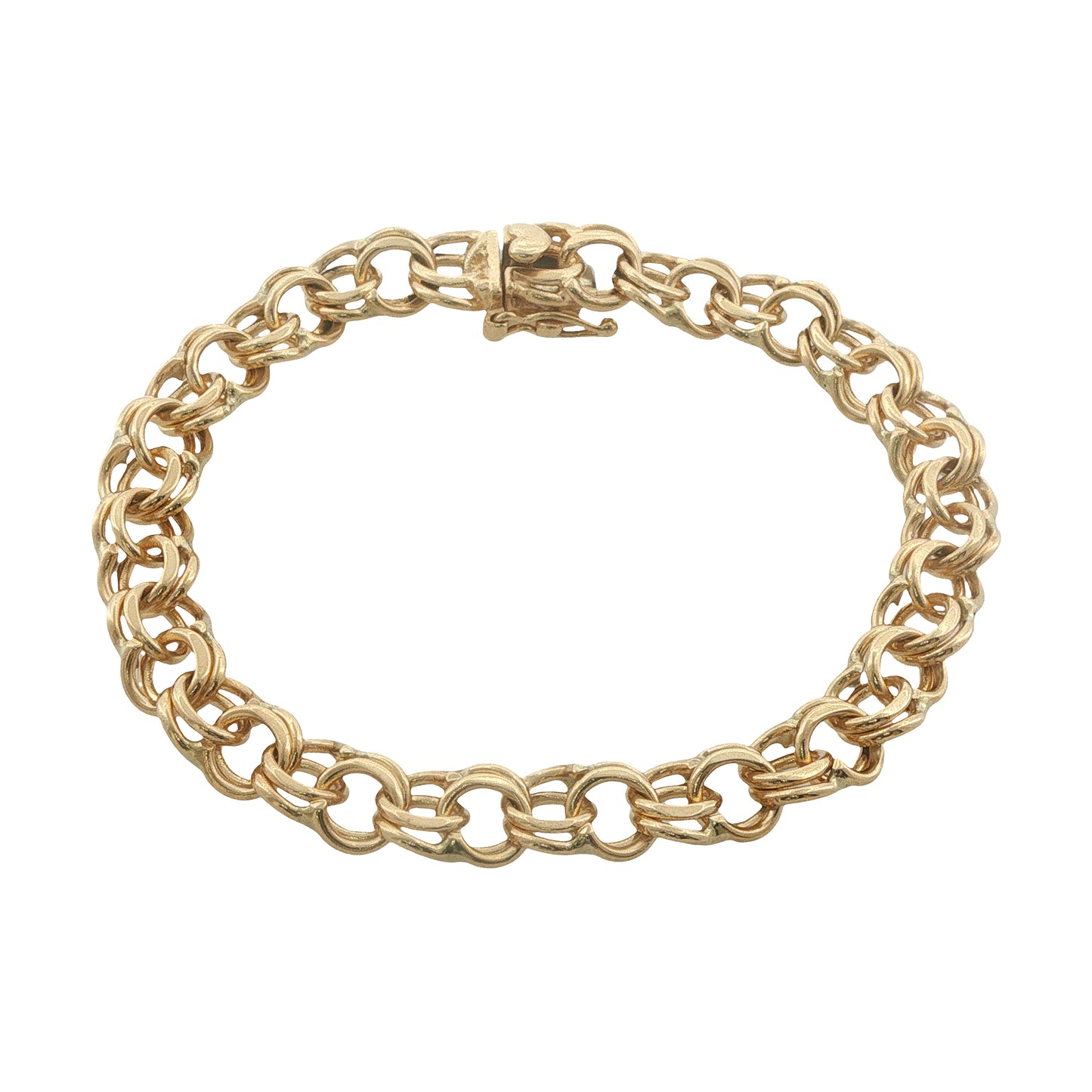 Vintage 1950's 14K Yellow Gold 8mm Charm Bracelet