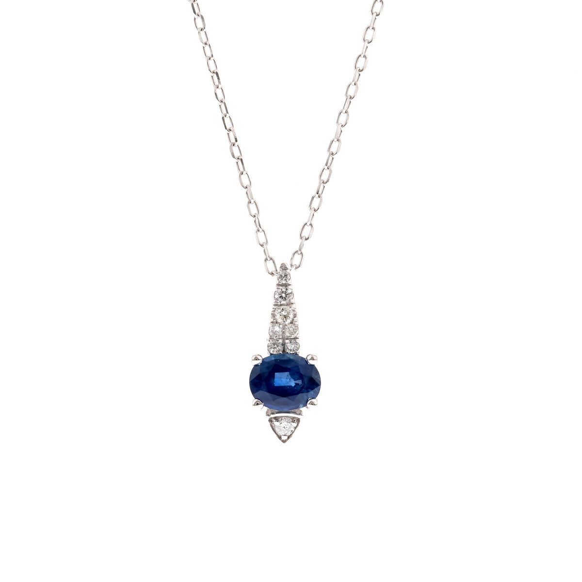 14K Sapphire & Diamond Pendant