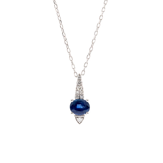 14K Sapphire & Diamond Pendant