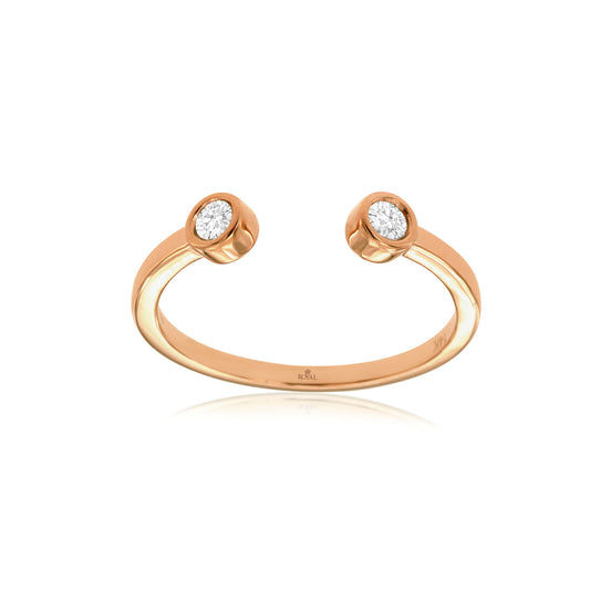 14K Rose Gold Petite Open Diamond Ring