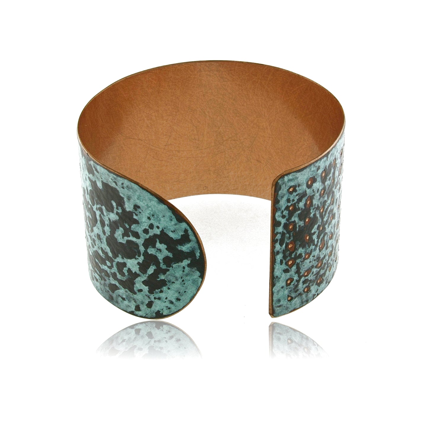 Mysterium Collection Wide Bronze Blue Patinated Cuff Bracelet