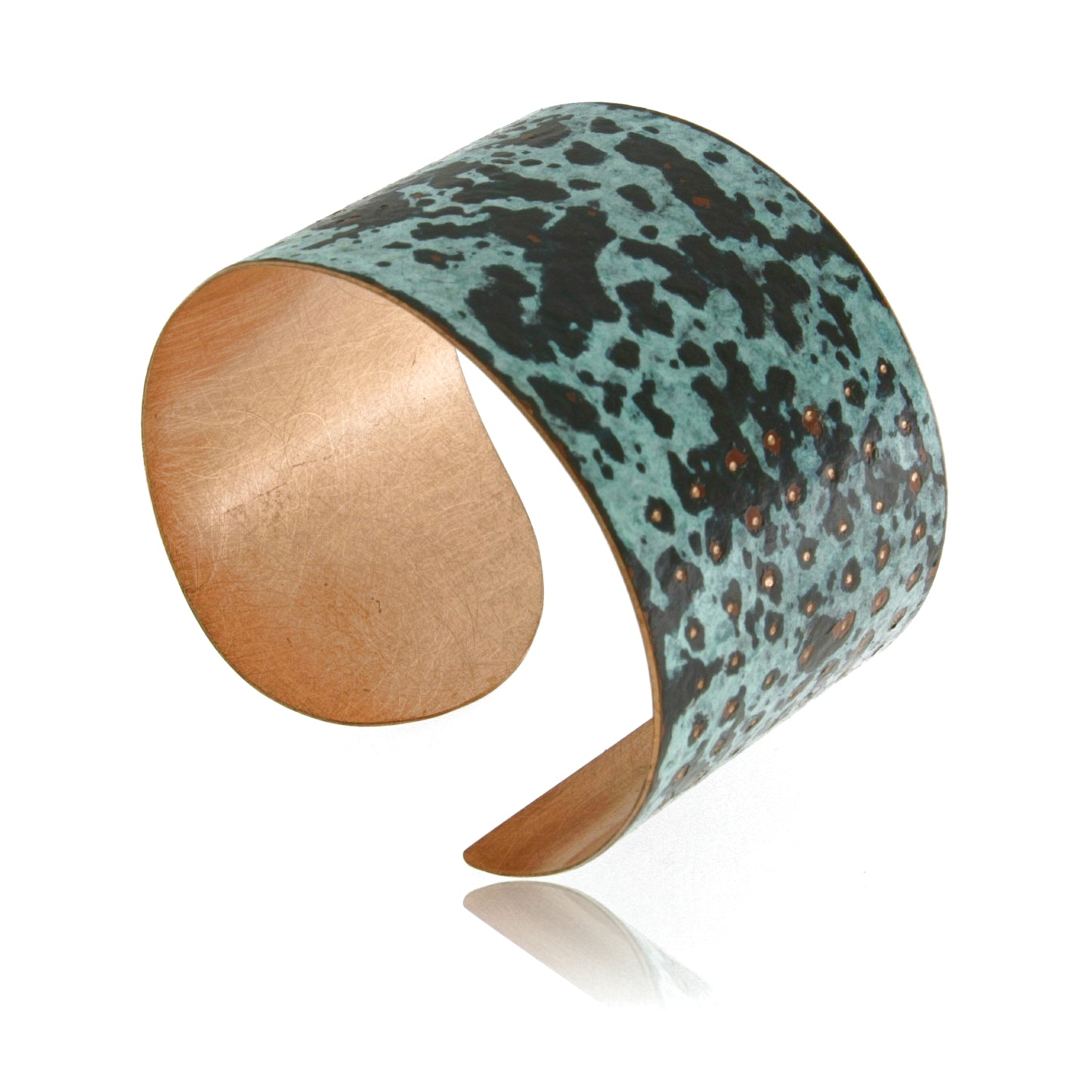 Mysterium Collection Wide Bronze Blue Patinated Cuff Bracelet