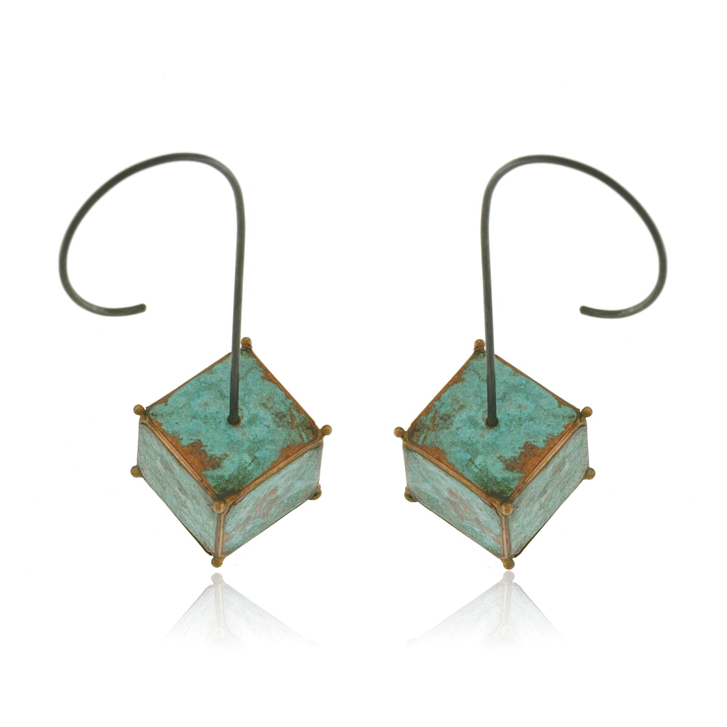 Mysterium Collection Bronze Patinated Cube Earrings