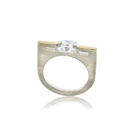 Mysterium Collection Sterling & 14k Clear Cubic Zirconia Ring