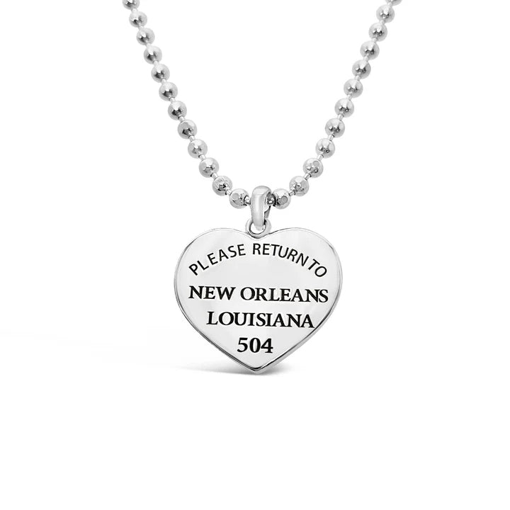 Cristy Cali 'Please Return to New Orleans' Heart Pendant (lg)