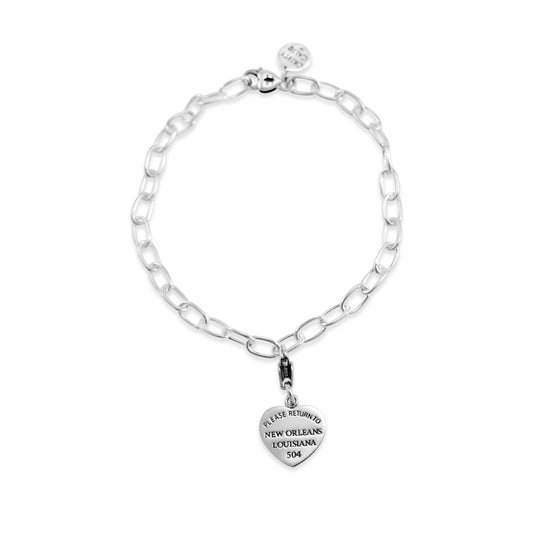 Cristy Cali 'Please Return to New Orleans' Heart Bracelet