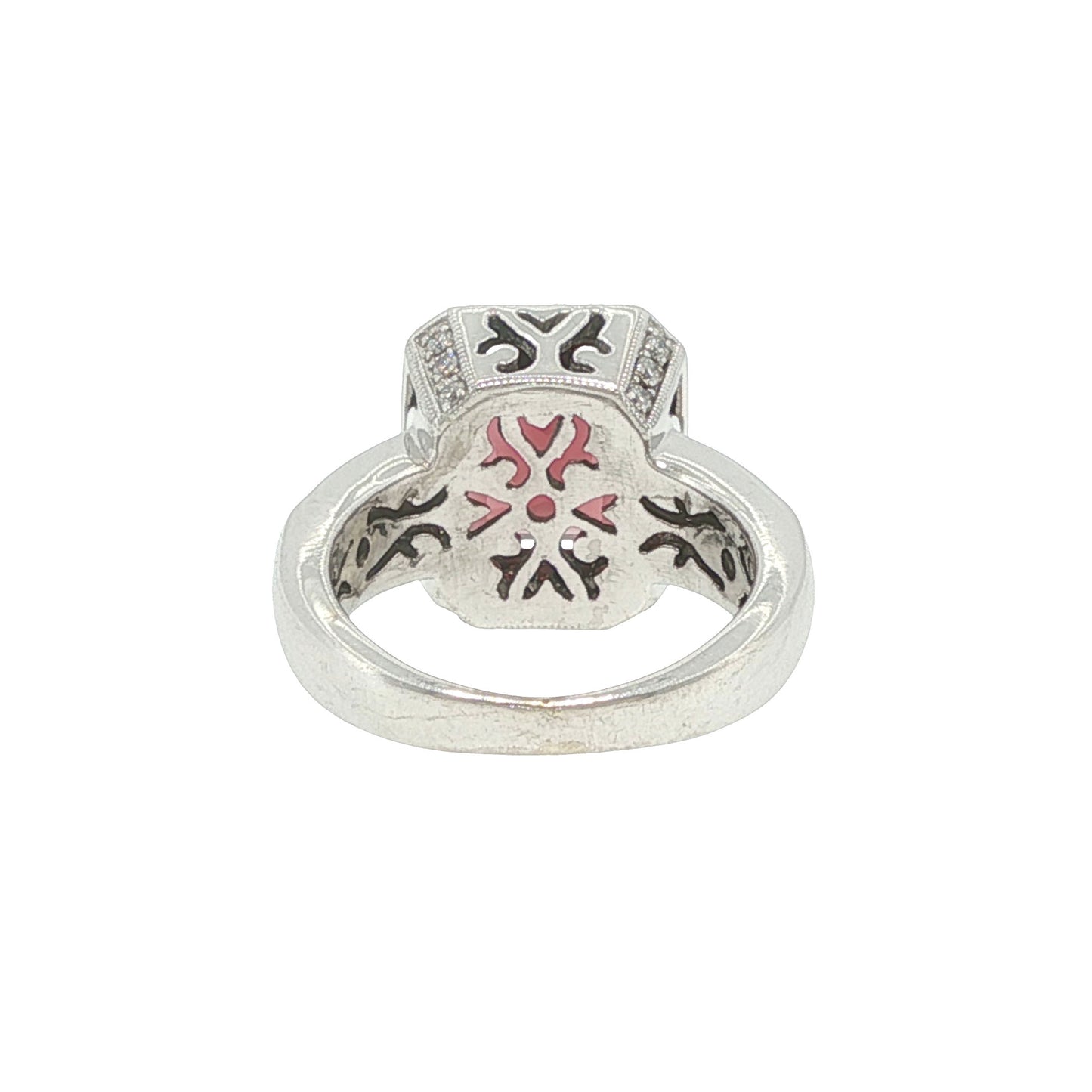 18K White Gold 4ct Garnet & Diamond Ring