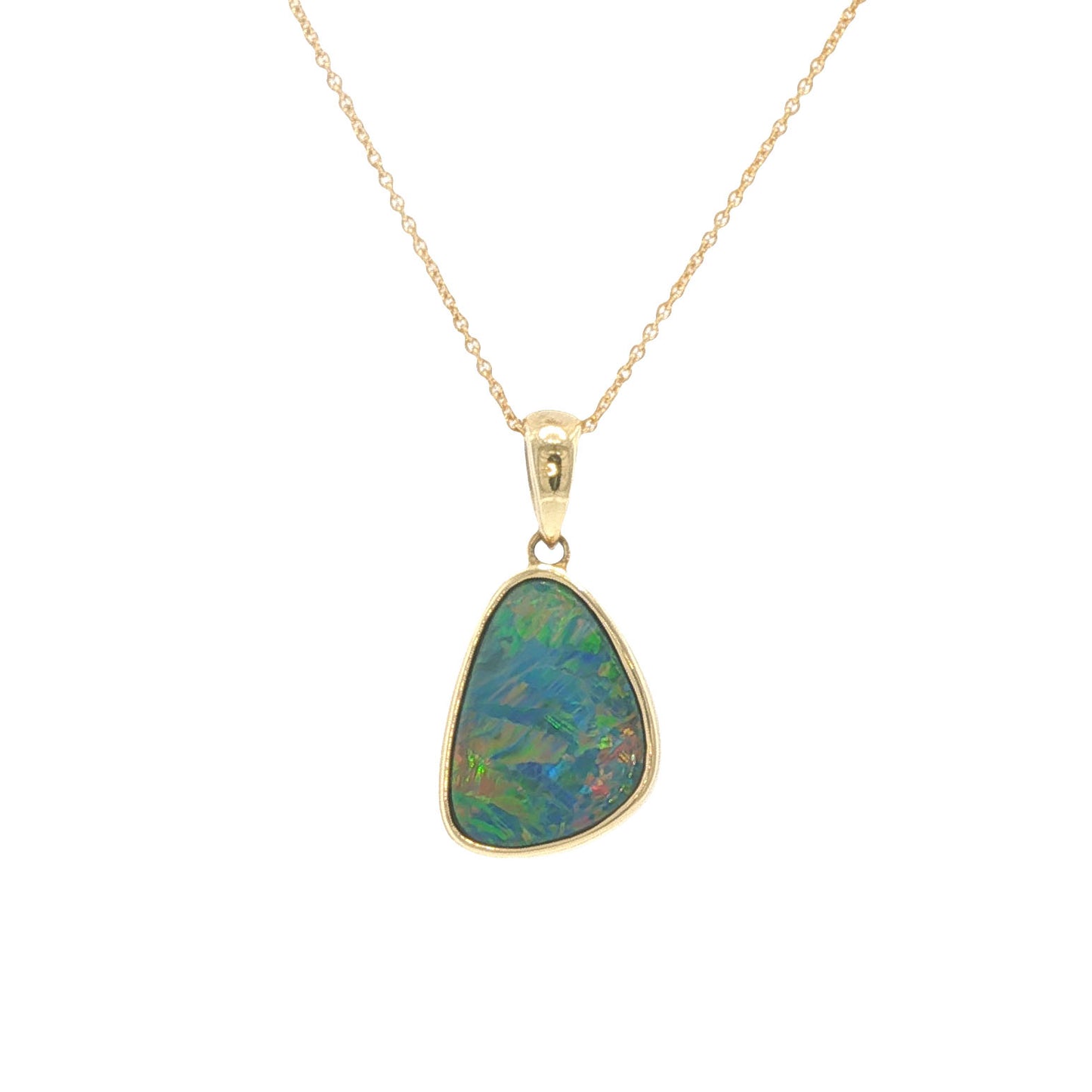 14K Yellow Gold Roger Pearman Boulder Opal Doublet Pendant