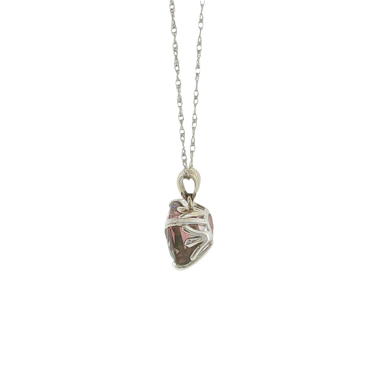 14K White Gold 6.58ct Bi-Color Tourmaline Pendant