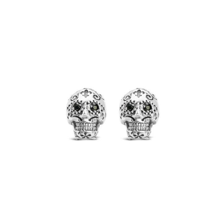 Cristy Cali Sugar Skull Black Spinel Earrings