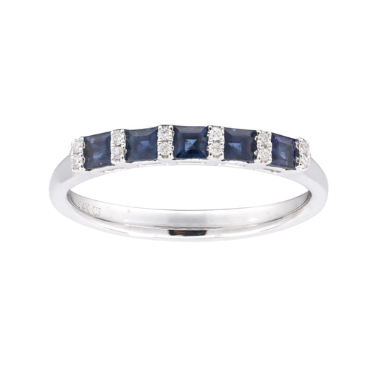 14K Sapphire & Diamond Stackable Band