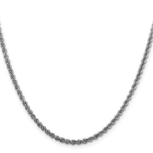 Sterling Silver 2.5mm Solid Rope Chain 20"