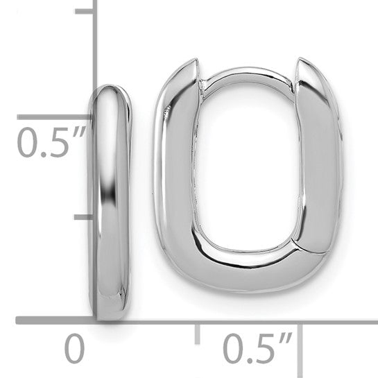 Sterling Silver Rounded Square Hinged Hoop