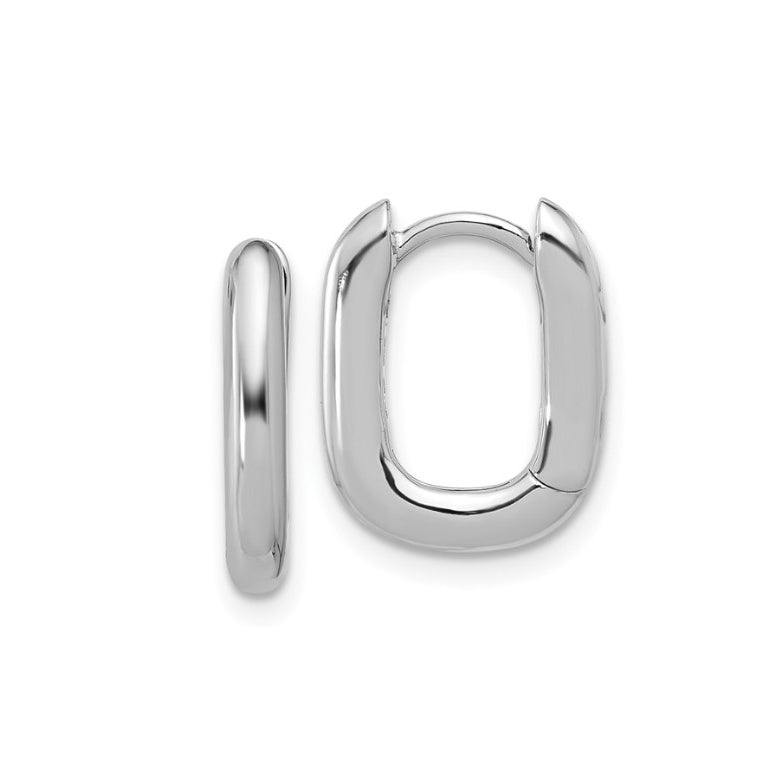 Sterling Silver Rounded Square Hinged Hoop