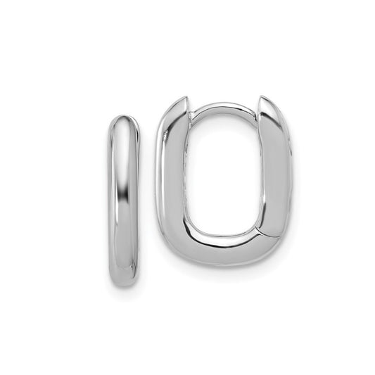 Sterling Silver Rounded Square Hinged Hoop