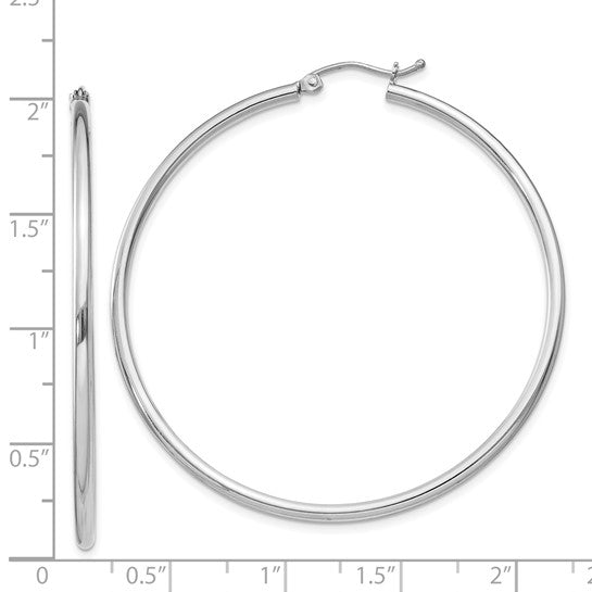 Sterling Silver 52mm Round Hoop Earrings