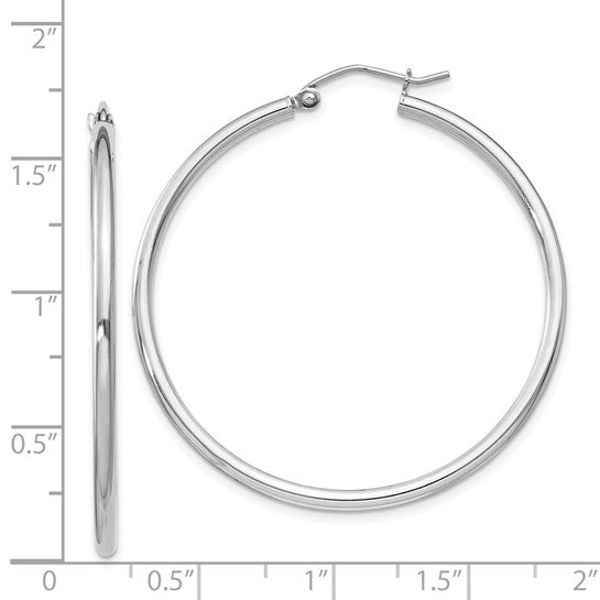 Sterling Silver 42mm Round Hoop Earrings