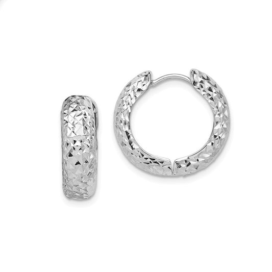 Sterling Silver 19mm Diamond Cut Hoop Earrings
