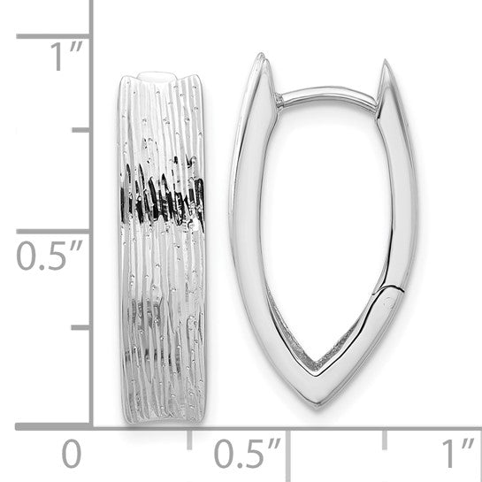 Sterling Silver 23mm Diamond Cut Hinged Hoop V Earrings