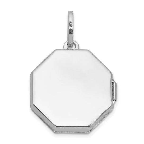 Sterling Silver Polished Octagon Locket
