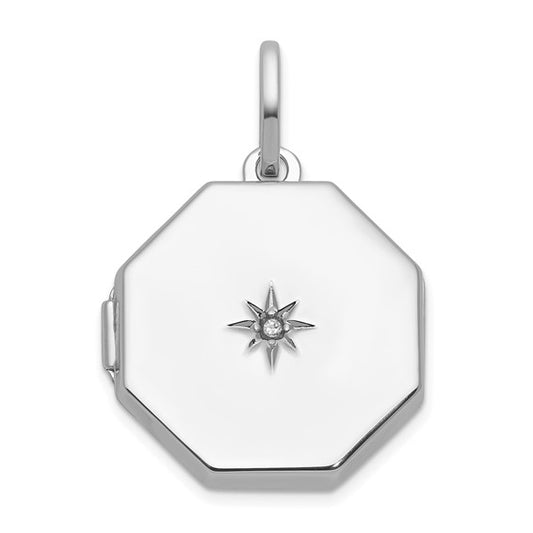 Sterling Silver Polished Octagon Locket